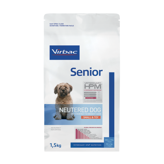 Croquettes Virbac HPM Senior Neutered Small & Toy pour chien