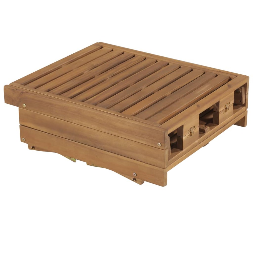 Transat chaise longue bain de soleil lit de jardin terrasse meuble d'extérieur pliable avec coussin bois d'acacia solide 02_0