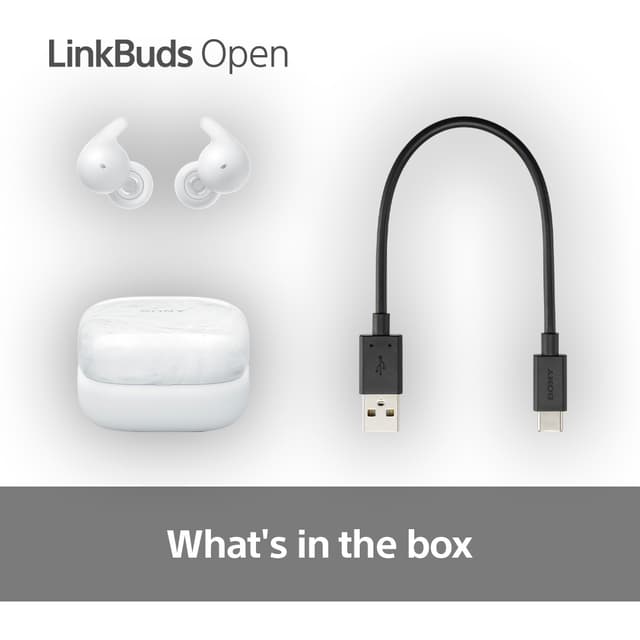 Sony LinkBuds Open true wireless in-ear høretelefoner (hvid)