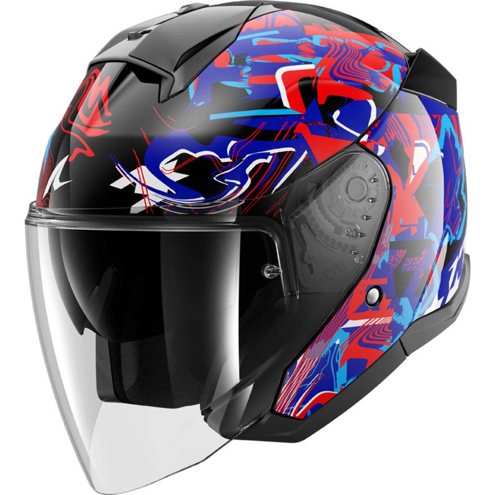 Shark - Casque Skwal Jet Pranz Noir / Rouge / Bleu / Blanc / Brillant