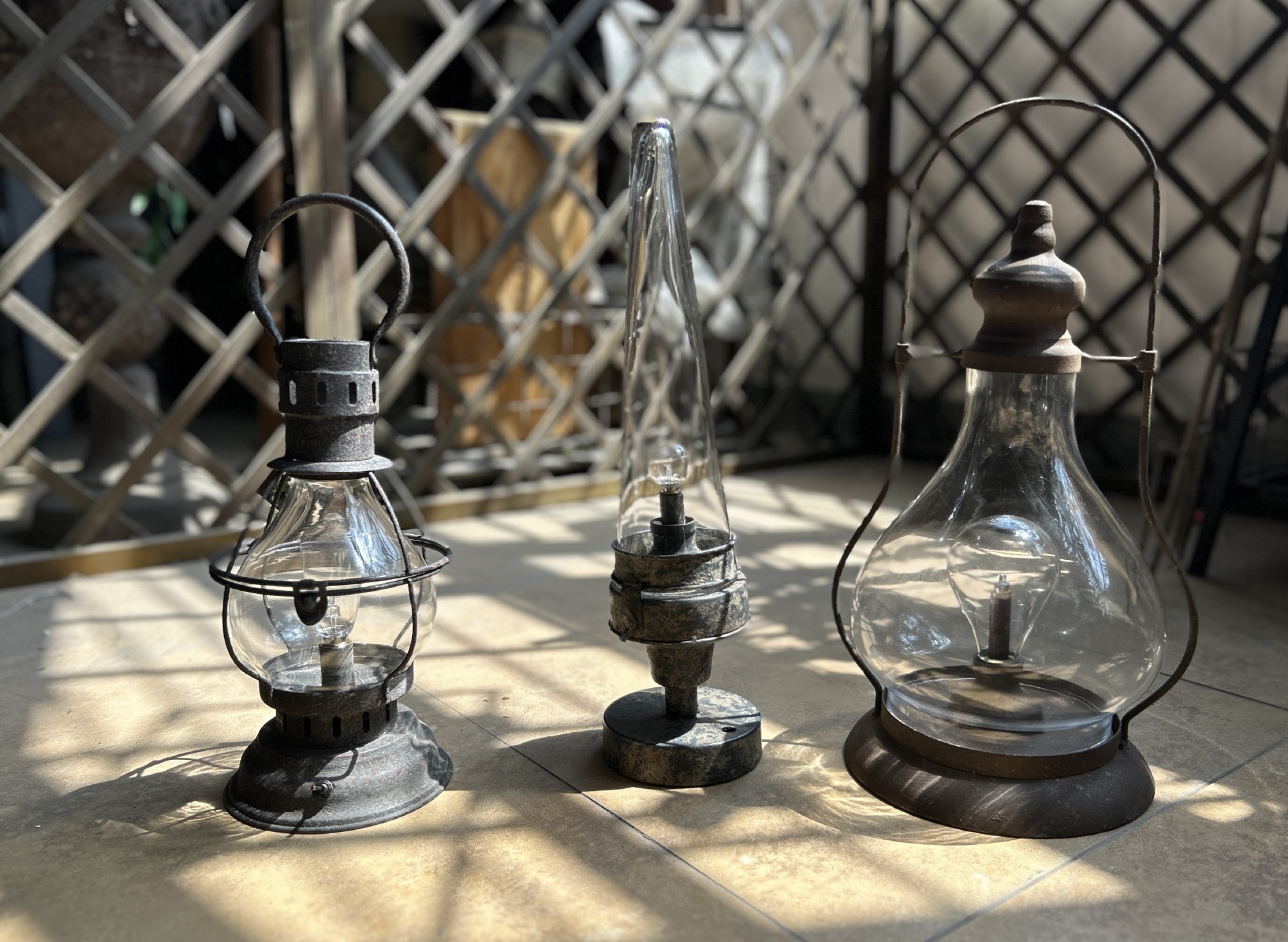 Lampe 'Iron', batteriebetrieben, H 43 cm, Ø 11 cm von fischer's lagerhaus