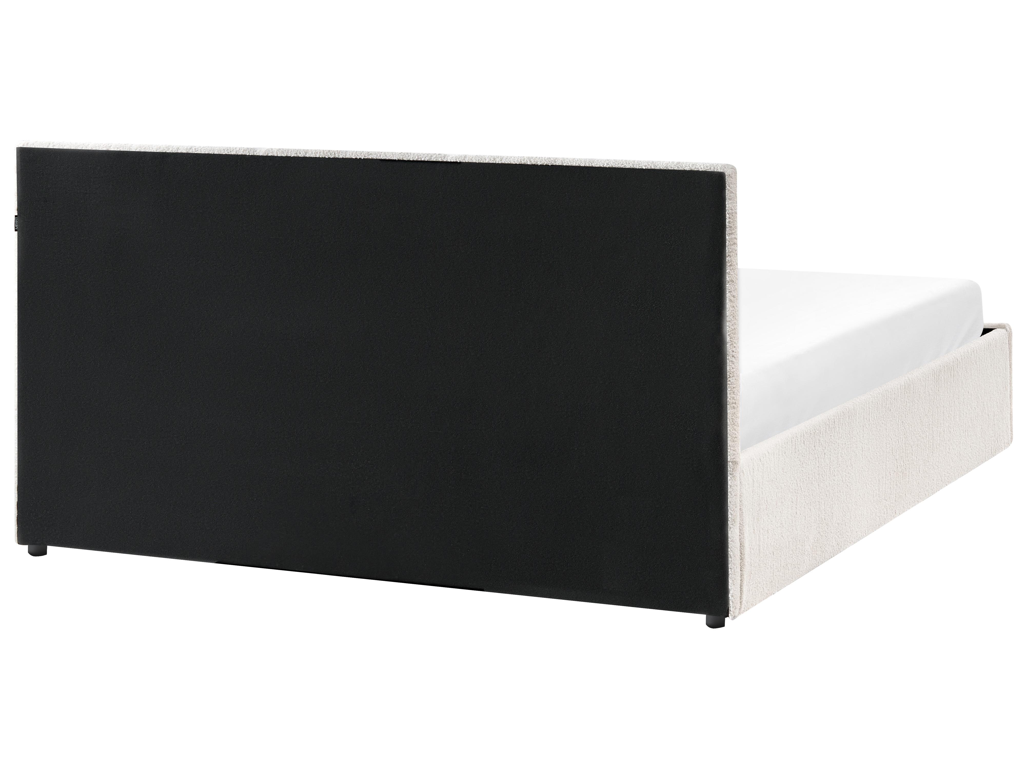 Bed met opbergruimte Bouclé MASSOGNES 160 x 200 cm Gebroken wit