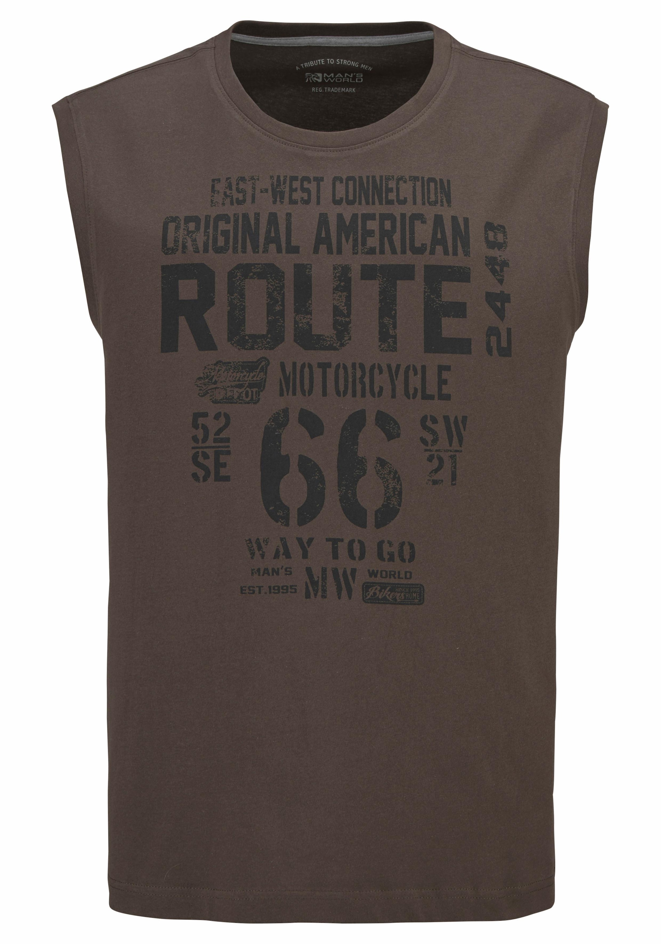 Man's World Muscleshirt , ärmellos,  bedruckt,  Rundhalsausschnitt,  aus 100% Baumwolle