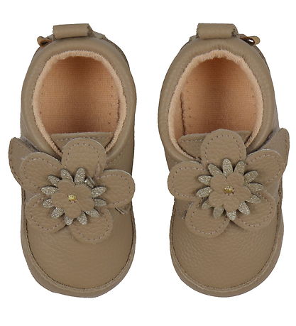 Melton Leder-Krabbelschuhe - Natural