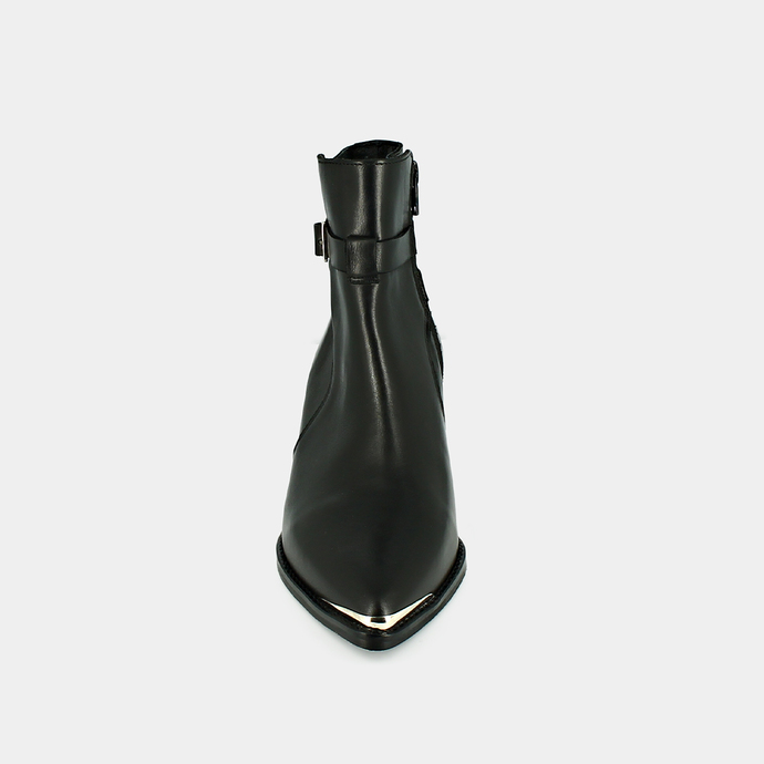 Boots à bouts pointus  en cuir noir