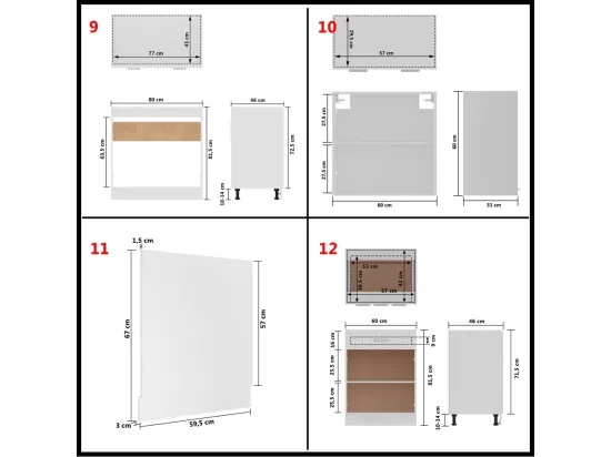 Ensemble de meubles de cuisine 14 pcs Blanc Aggloméré