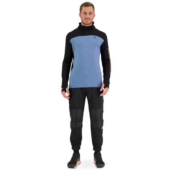 T-shirt thermique MONS ROYALE M YOTEI POWDER HOOD LS BLACK/BLUE SLATE
