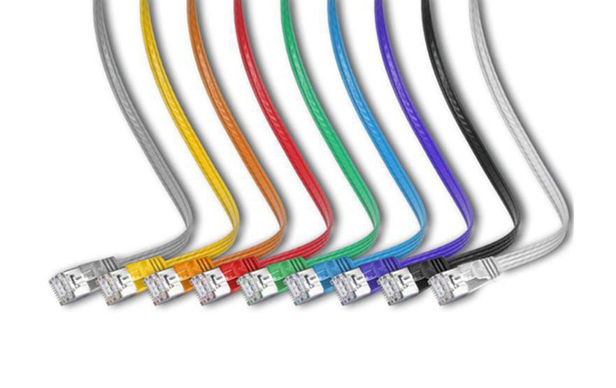 Slimpatchkabel RJ-45 - RJ-45, Cat 6, STP, 15 m, BlauGeschirmtes Twisted-Pair-Kabel (STP) mit Klinkenschutz