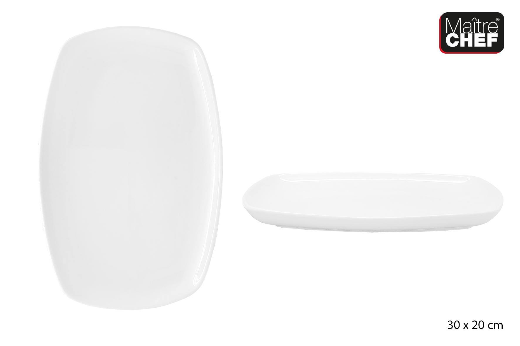 PLAT BLANC RECTANGLE PORCELAINE 30X20CM