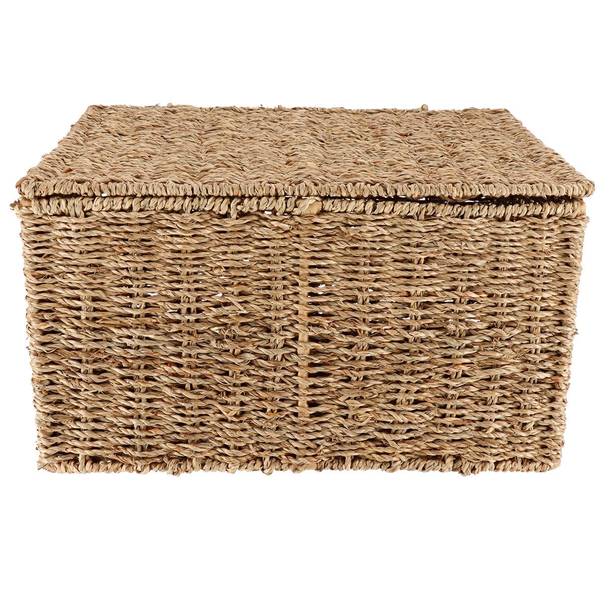 MALLE RECTANGLE MATIERE VEGETALE 40X30X23CM NATUREL
