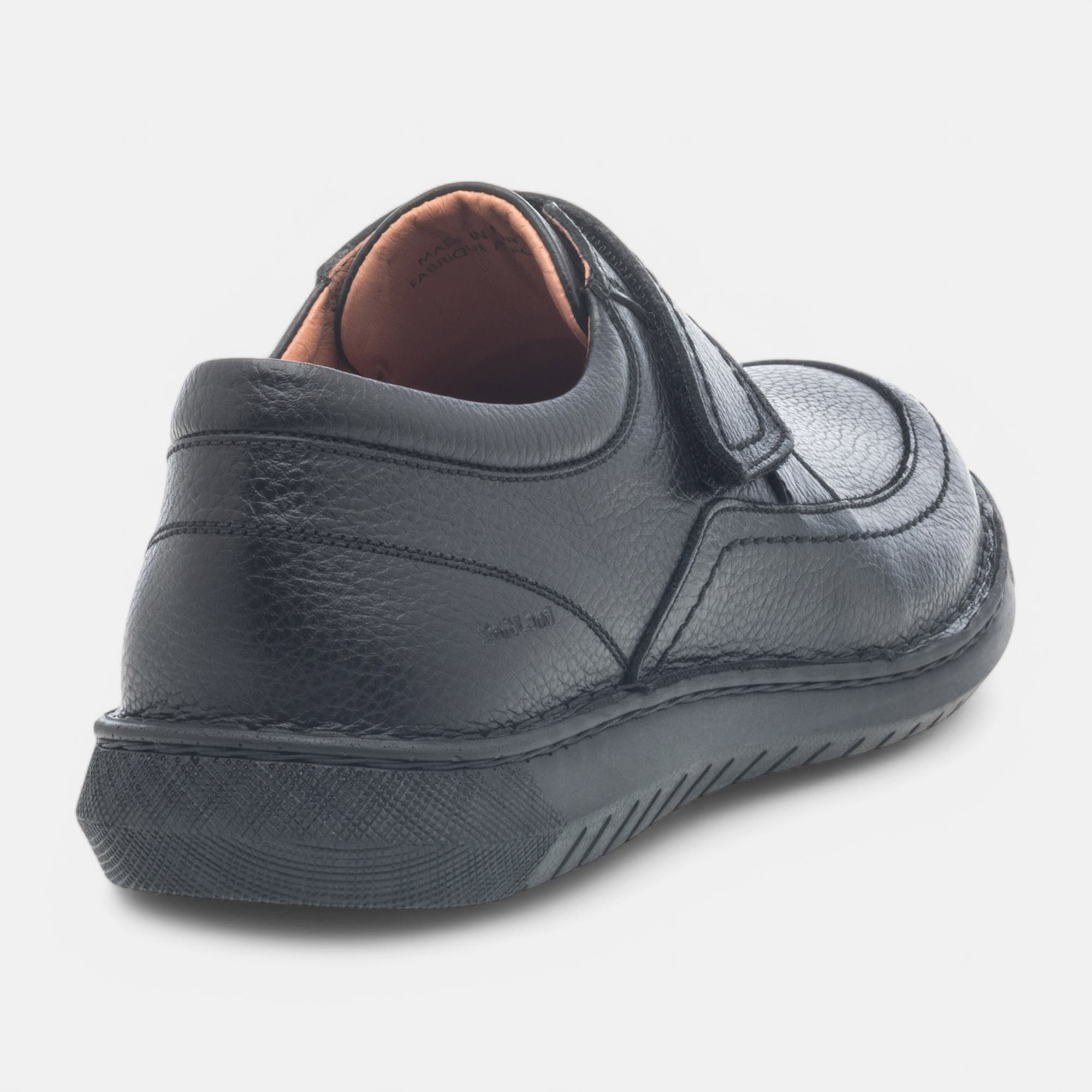 Mocassins pieds sensibles Homme en cuir noir