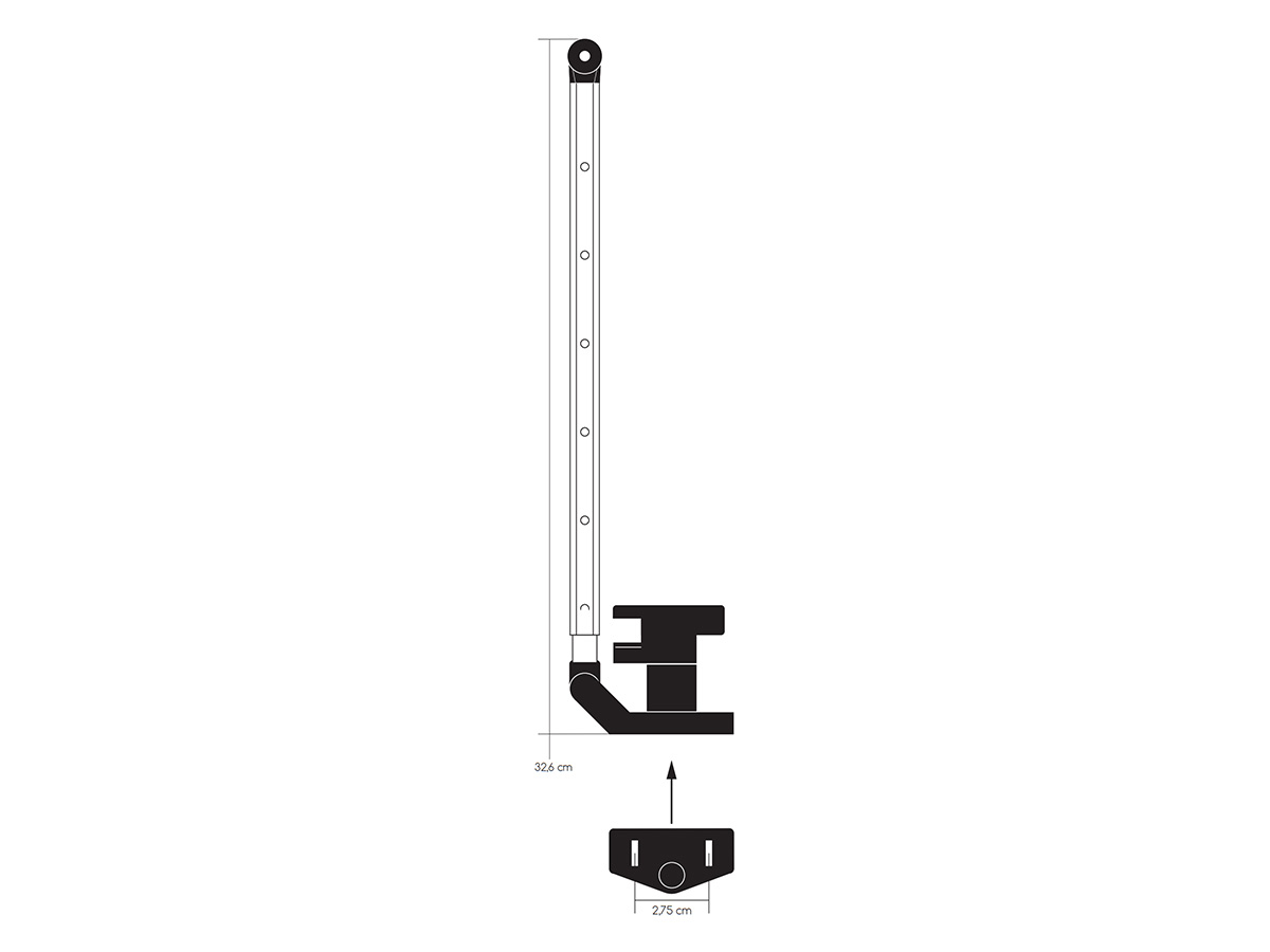 Obelink 32,6 cm klik-klak raamuitzetter met hendel - links