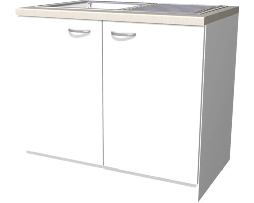 Flex Well spoelbakkast inclusief Wito spoelbak, BxDxH 100 x 60 x 85 cm, wit mat, gedemonteerd