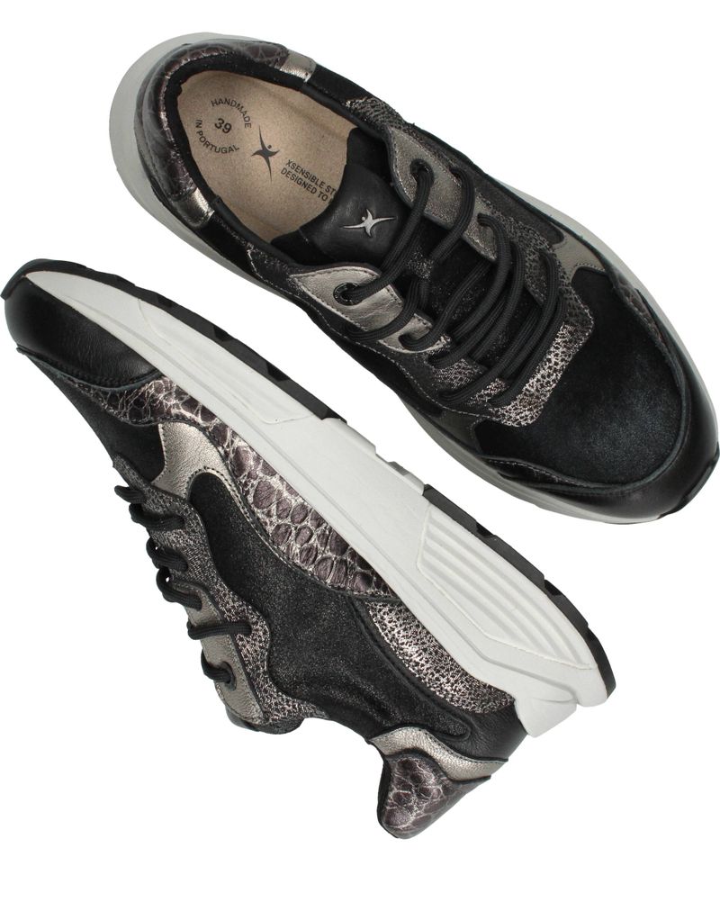 Xsensible Rainbow Stretchwalker GX Sneakers Zwart Dames