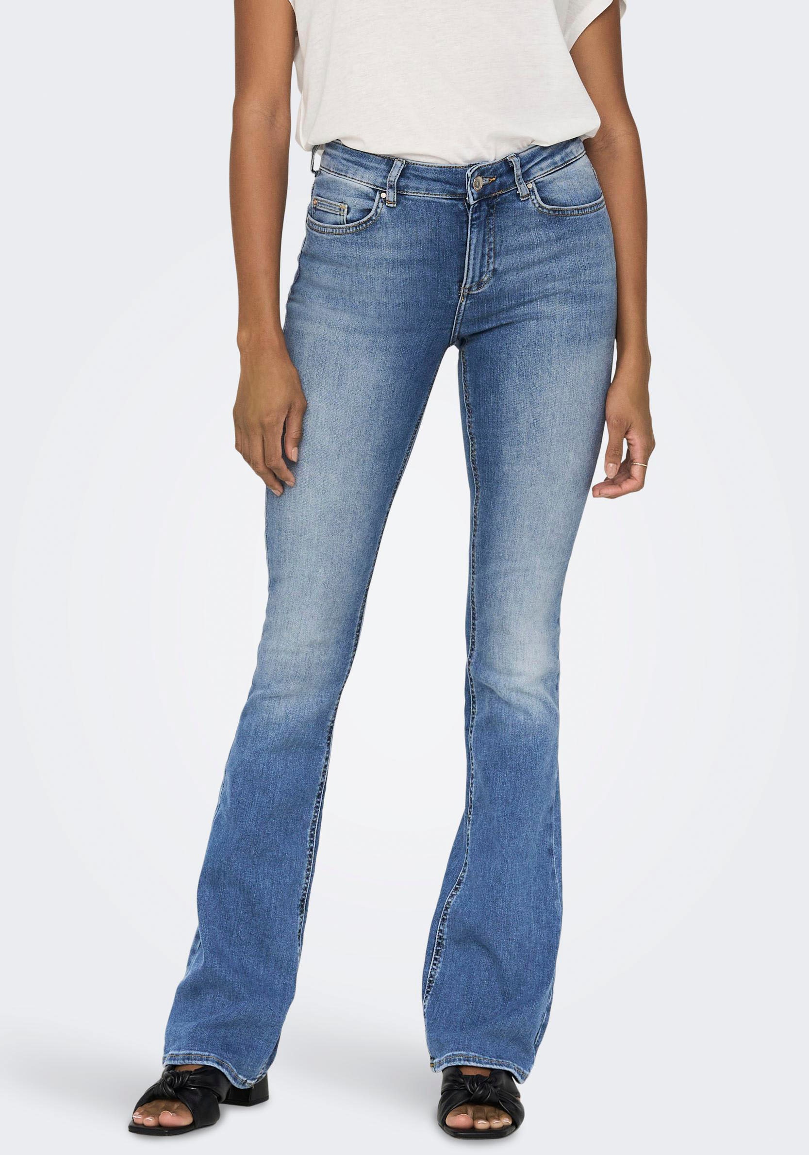 ONLY Bootcut-Jeans »ONLBLUSH – Bootcut-Jeans mit ausgestelltem Bein«, bootcut fit, modisch, Denim, Baumwollmischung