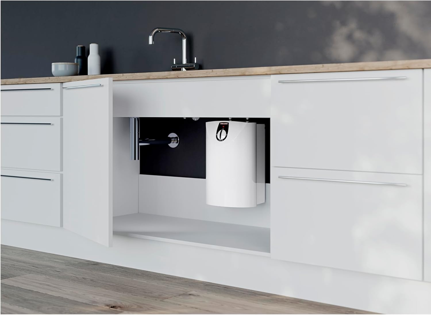 STIEBEL ELTRON Kleinspeicher SHU 10 SL, druckfest, Untertischboiler 10 Liter, mit Stecker 230V, 2 kW, Made in Germany