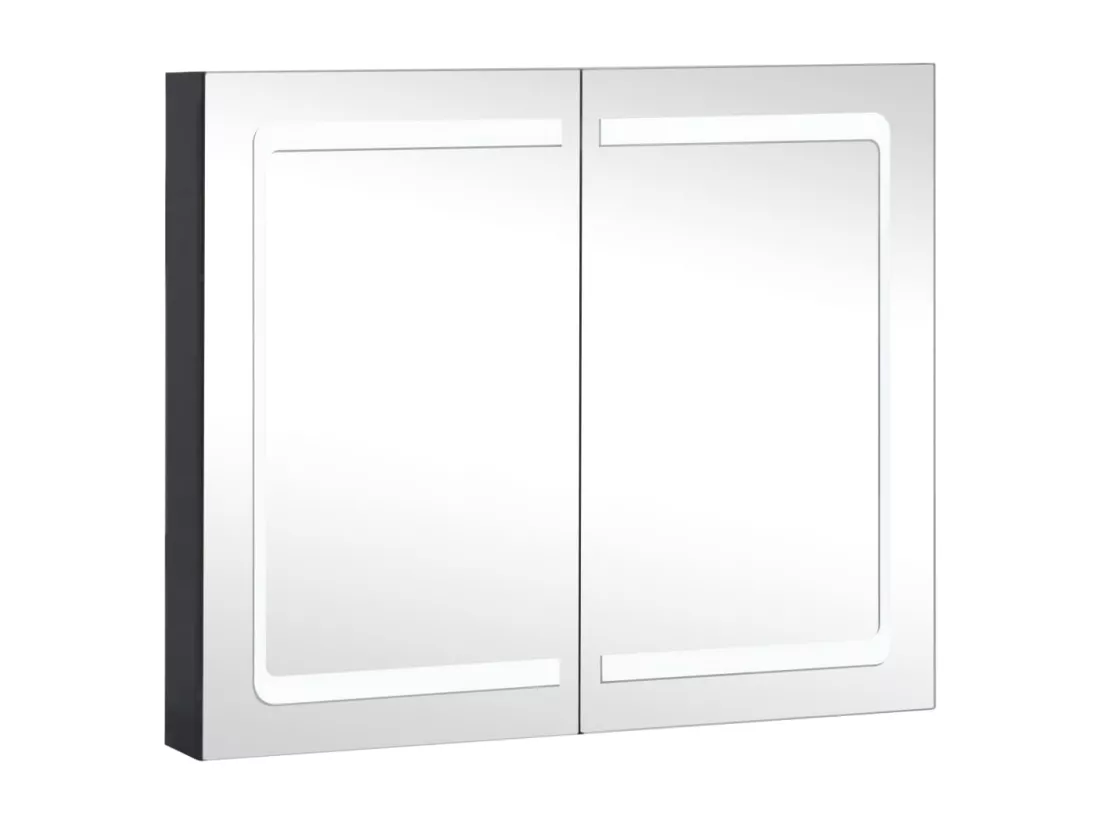 Armoire de salle de bain à miroir LED 80x12,2x68 cm