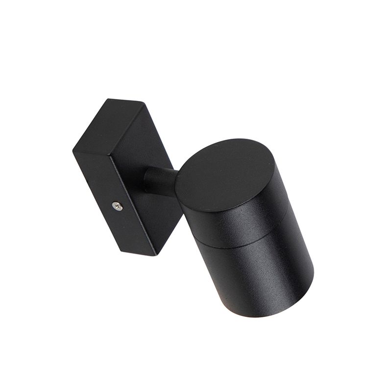 Buiten wandlamp zwart RVS GU10 50mm IP44 - Solo