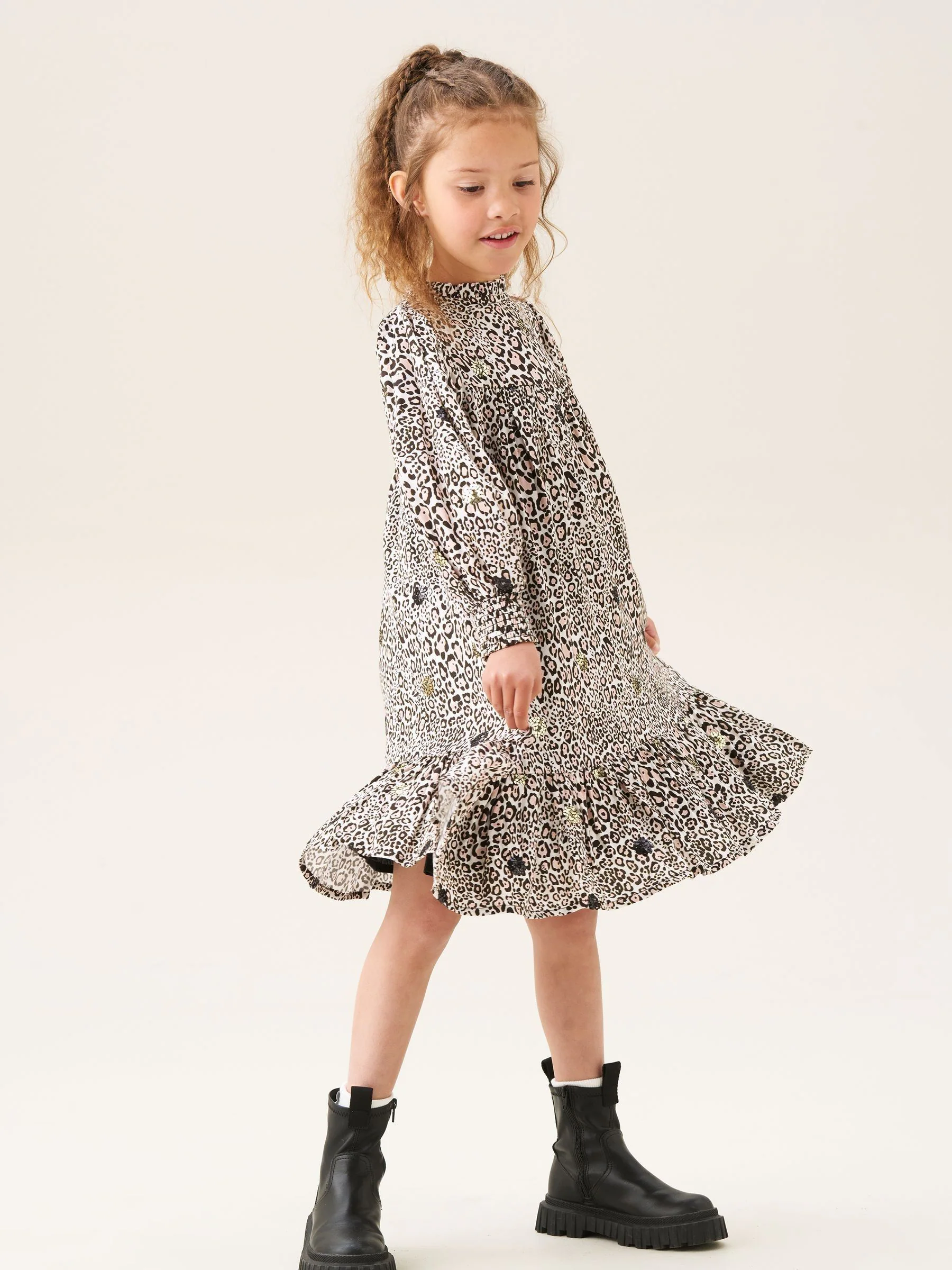 Angel & Rocket Mindy Leopard Print Sequin Embellished Dress
