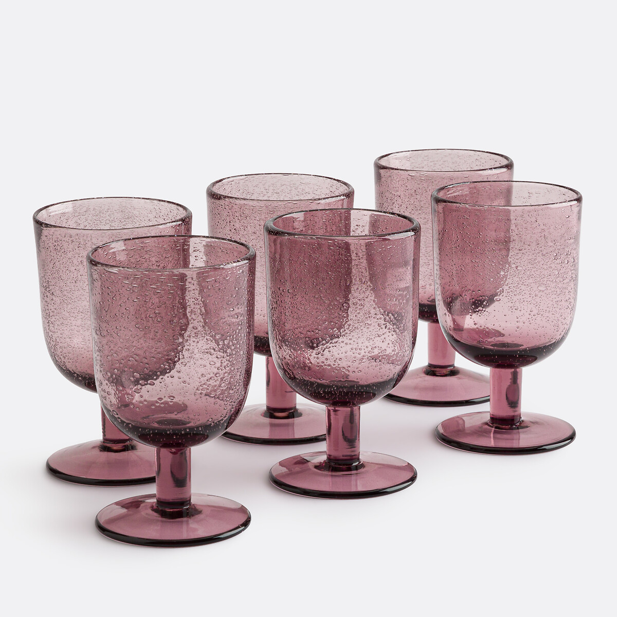 LA REDOUTE INTERIEURS<br>Conjunto de 6 copos de vidro bolha com haste, Faraji