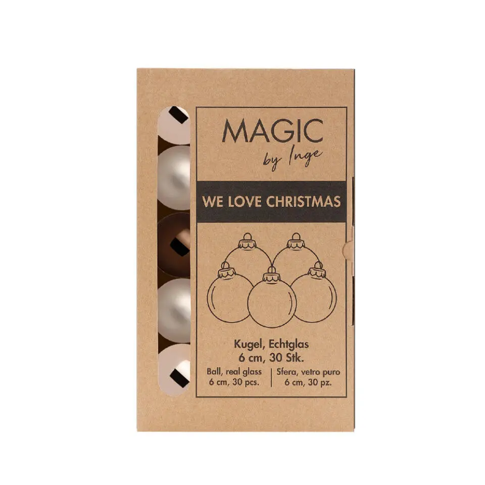 Inge Christmas Goods Kerstballen - 30x - glas - bruin - 6 cm