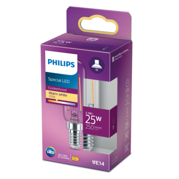 Philips LED afzuigkaplamp E14 25W filament helder niet dimbaar
