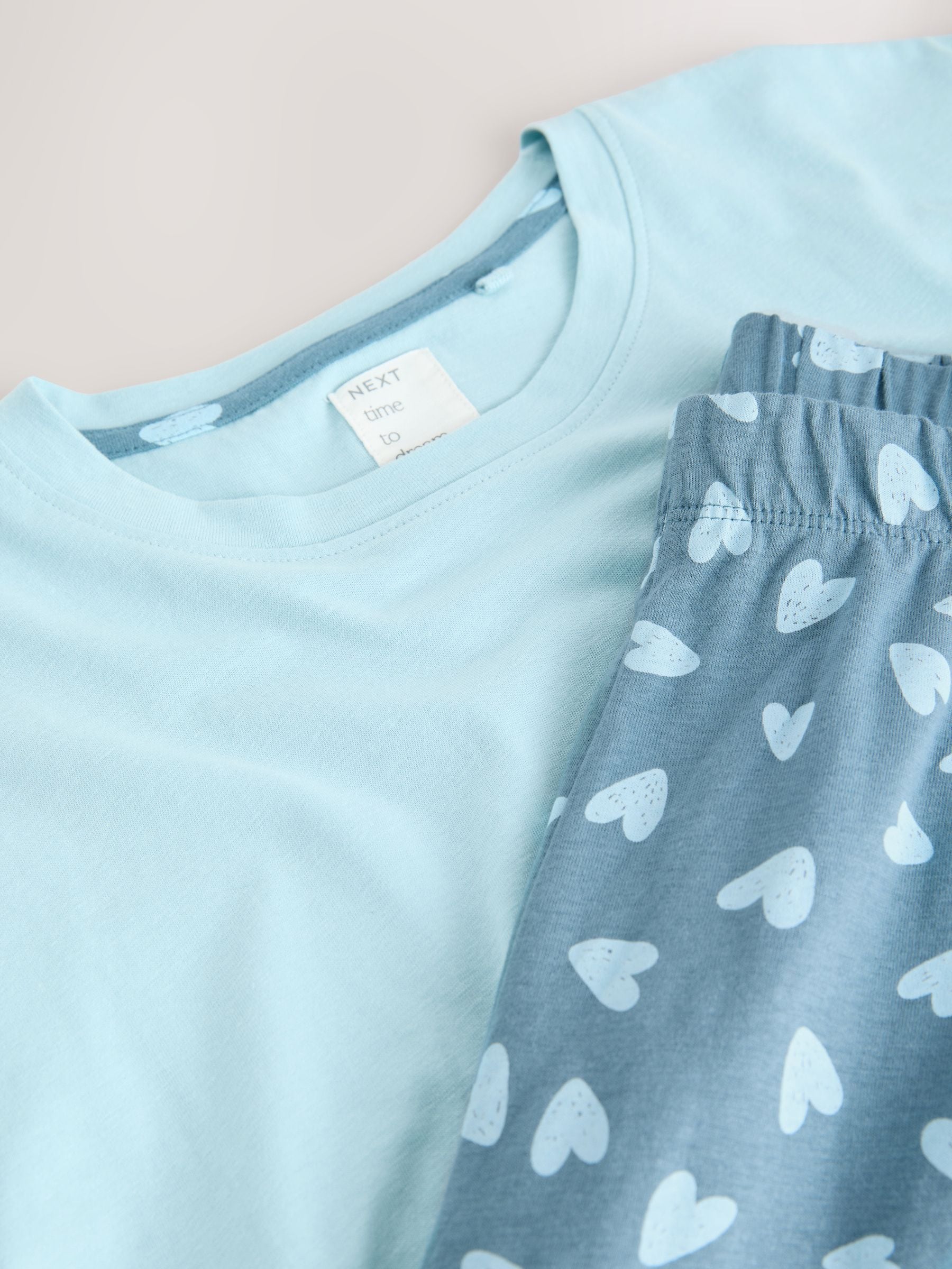 Blauw hart - Pyjama met korte mouwen