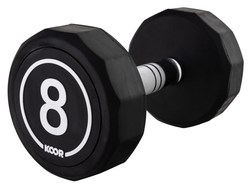 KOOR Kurzhantel 8 kg, Schwarz Dumbbell für Krafttraining