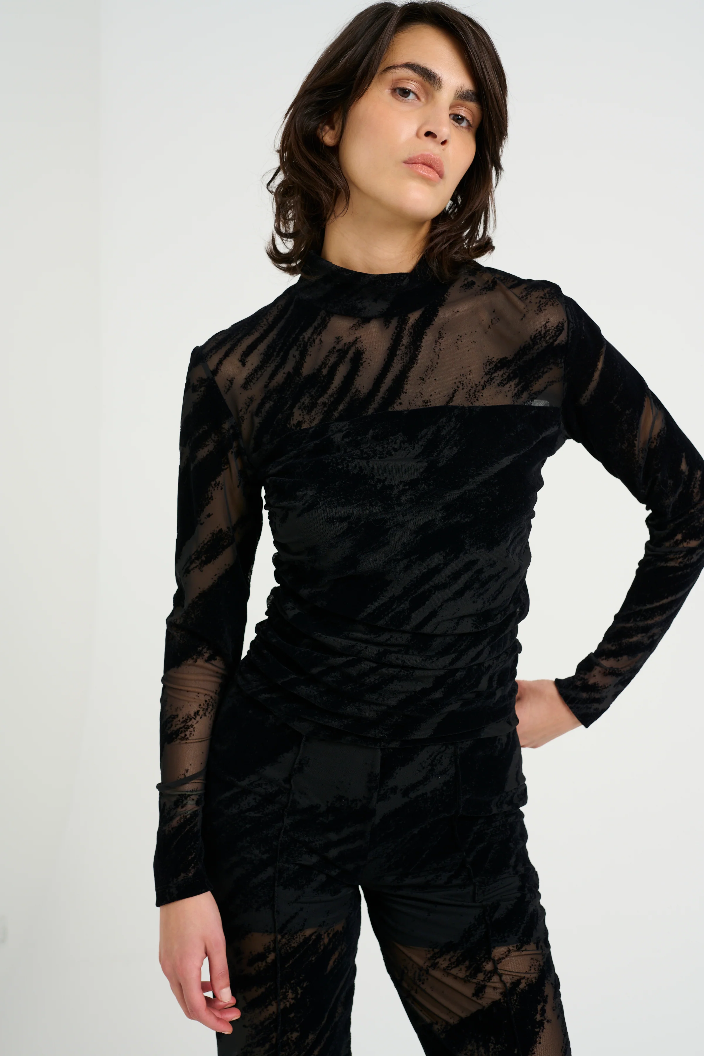 GESTUZ  FlikkaGZ ls bluse - sort