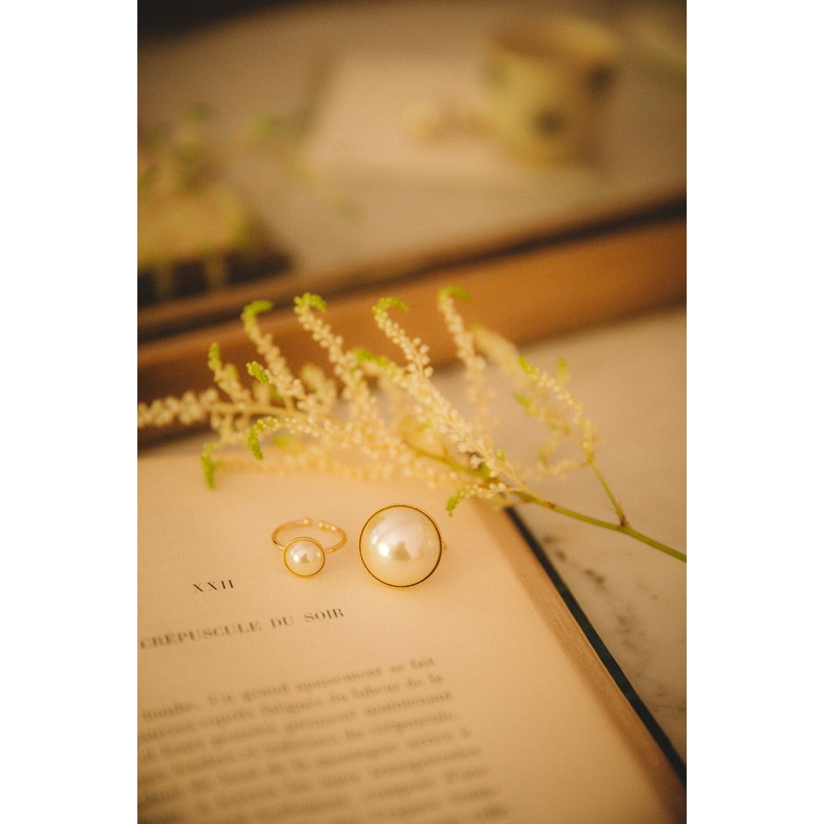 maxi bague perle doré à l'or fin - NÉLYA