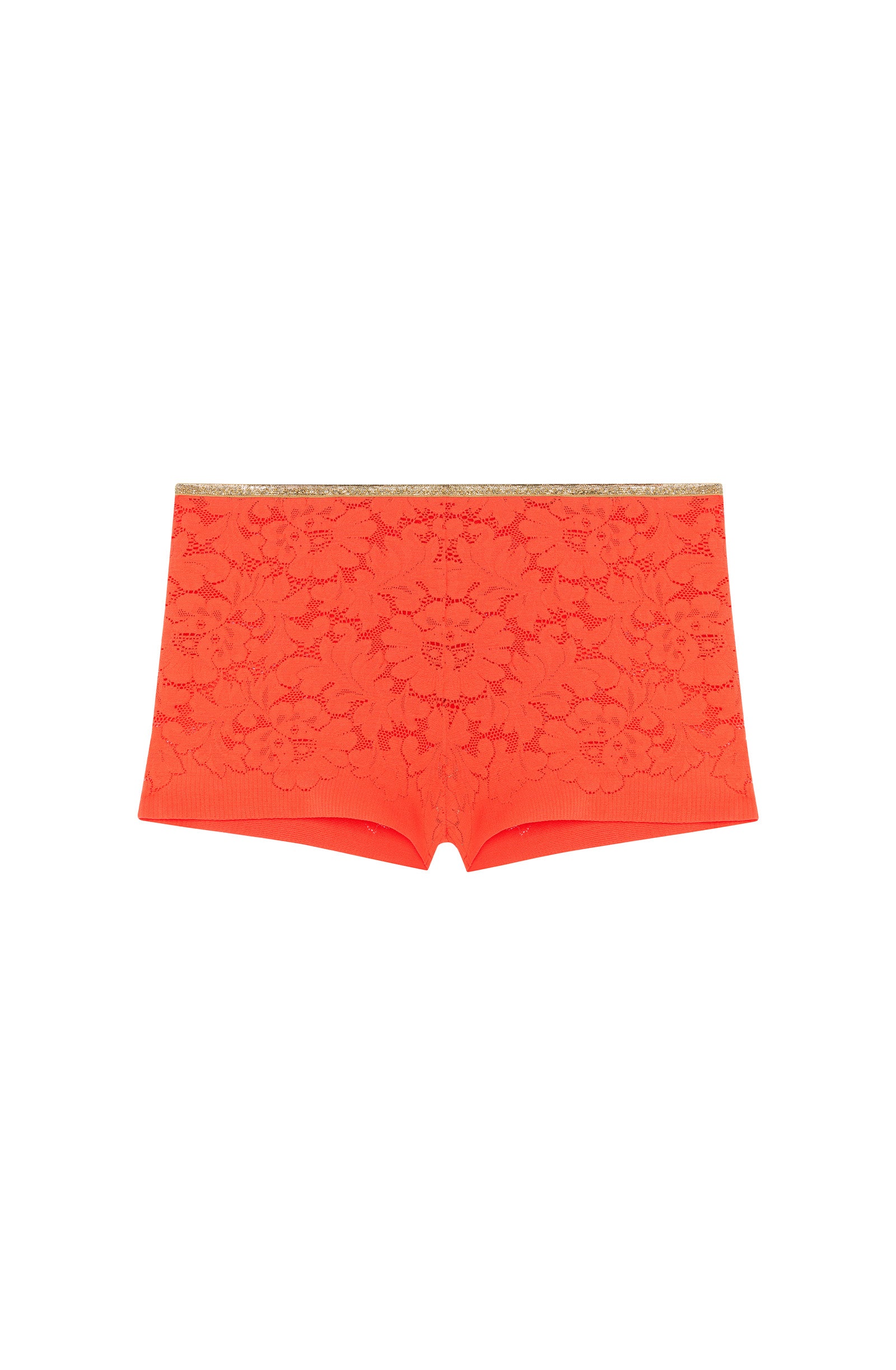 dylan Shorty taille haute orange en dentelle et lurex Orange