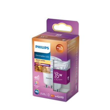 Philips LED spot GU10 35W warmglow dimbaar