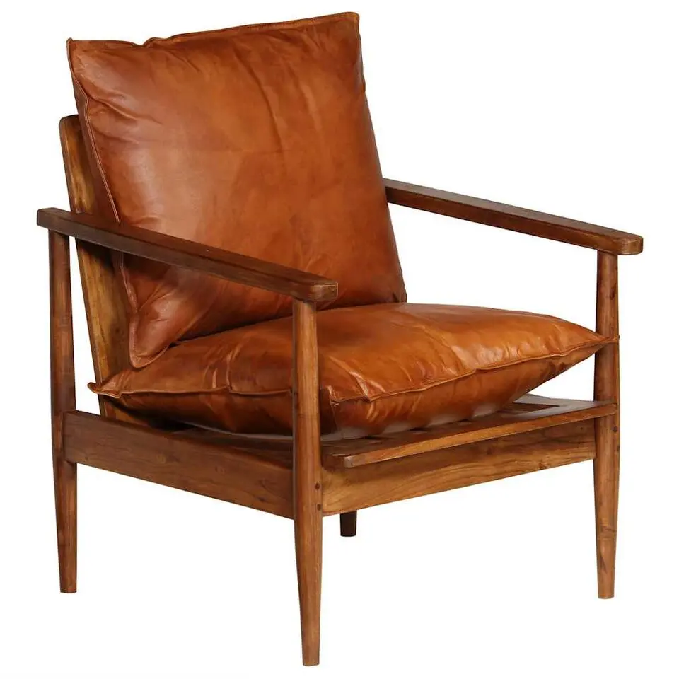 vidaXL - Fauteuil - Bruin - Leer