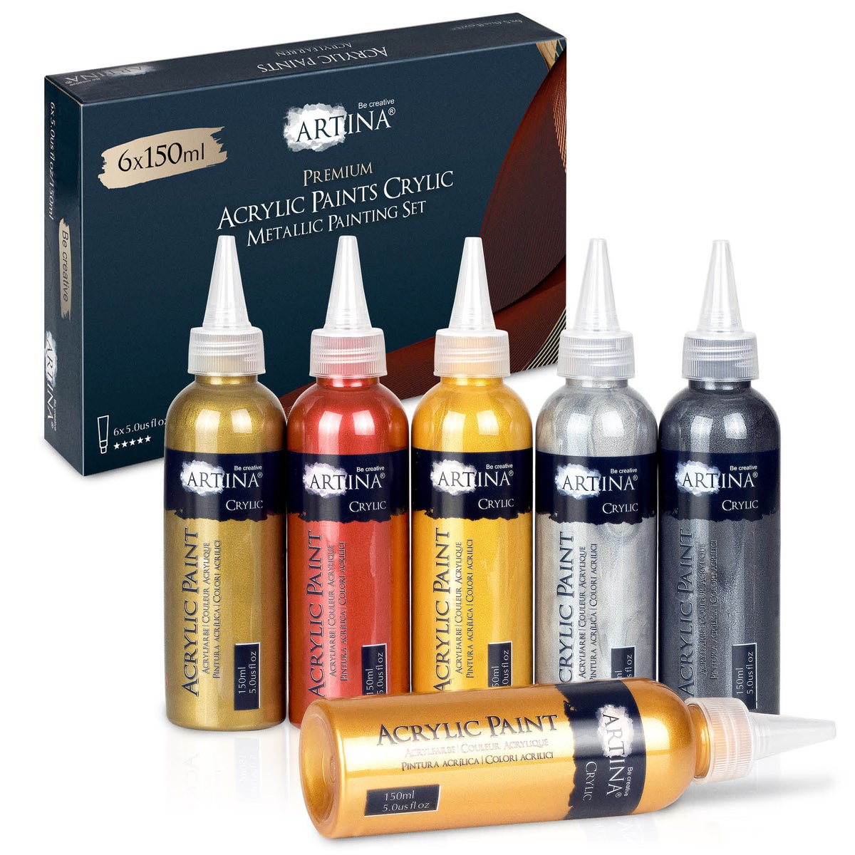 Artina Metallic Crylic acrylverfset 6x150 ml