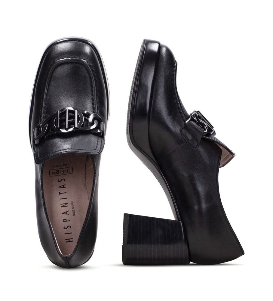 Sapatos Hispanitas Tokyo em couro preto - Altura do salto: 7 cm -