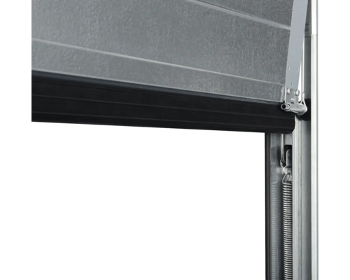 ARON Basic Garagedeur Sectionaaldeur 40 mm L-profiel Slategrain RAL 9010 Zuiver Wit 2500x2125 mm incl. Garagedeuropener, 2 x 2-kanaals handzenders, binnendrukknop IT1-1b