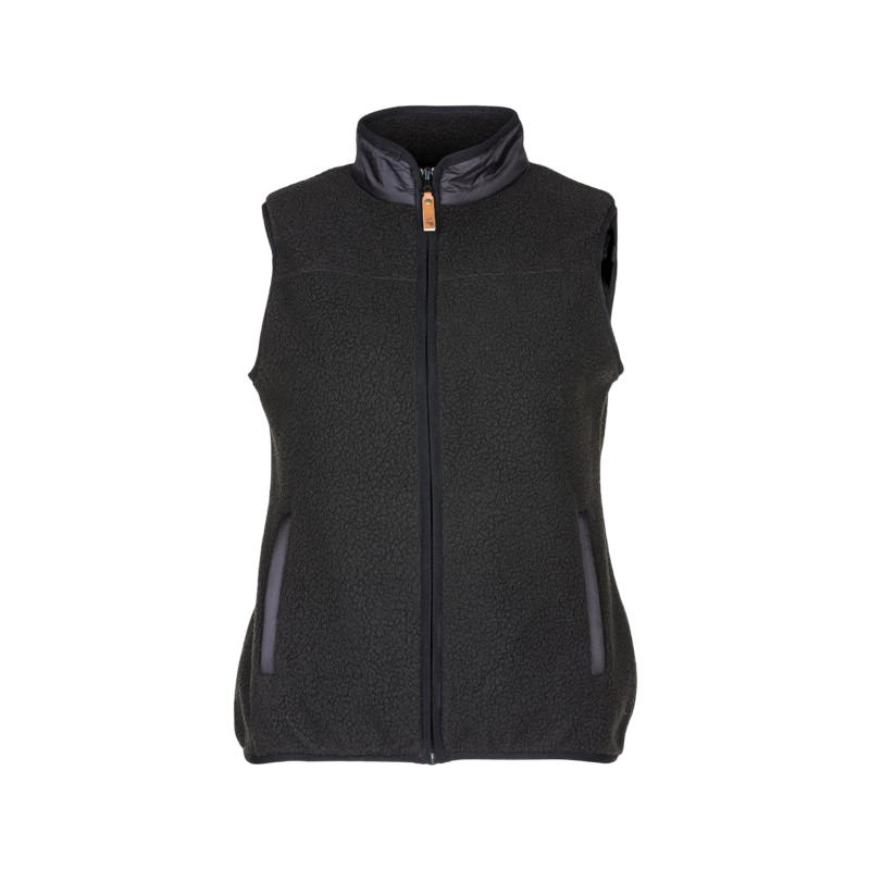 Frauen Fleece Gile Florat black