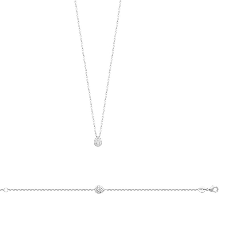 Bracelet Femme - Argent 925 - Oxyde de zirconium - Longueur : 18 cm