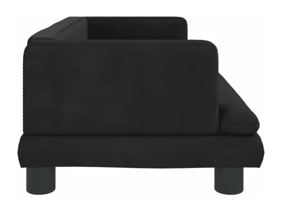 Canapé pour enfants noir 80x45x30 cm velours