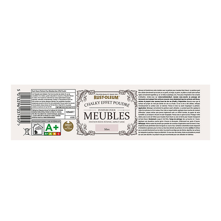 Peinture pour meubles Rust-Oleum silex effet poudré mat intense 125ml