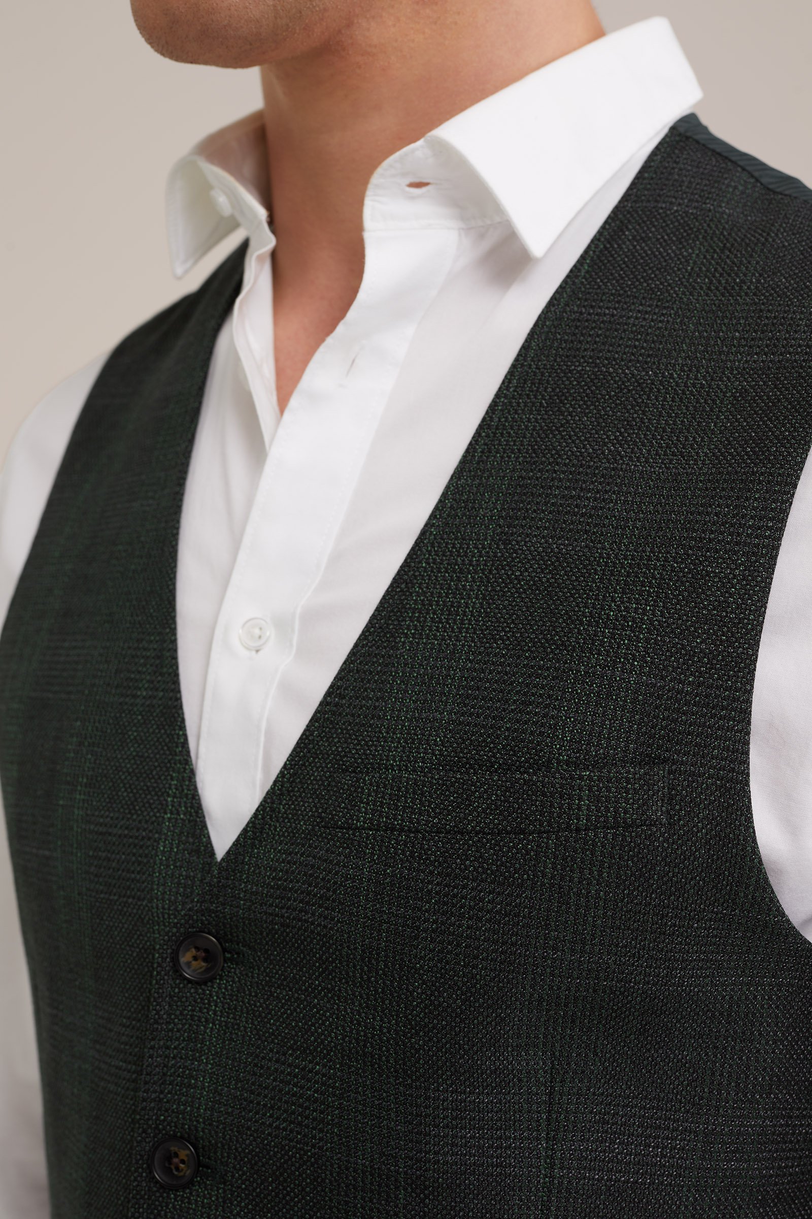 slim fit gilet met dessin WE Fashion Donkergroen
