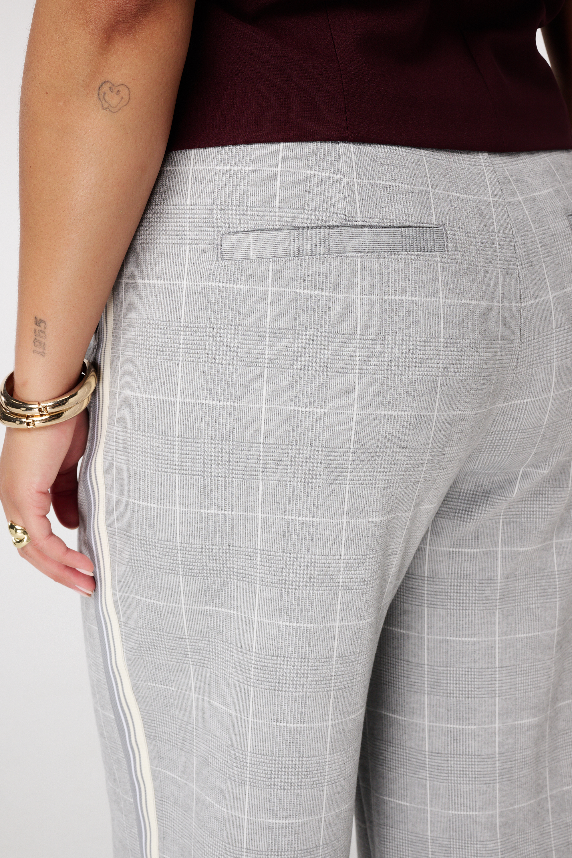 Geruite wide-leg pantalon Multi Grijs-Zwart