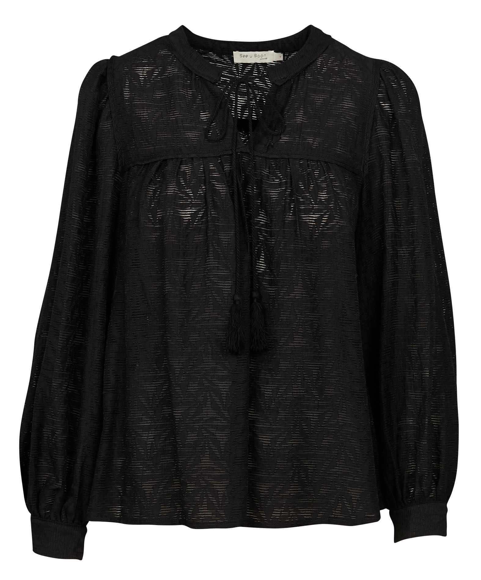 Blouse ample à col V | Noir