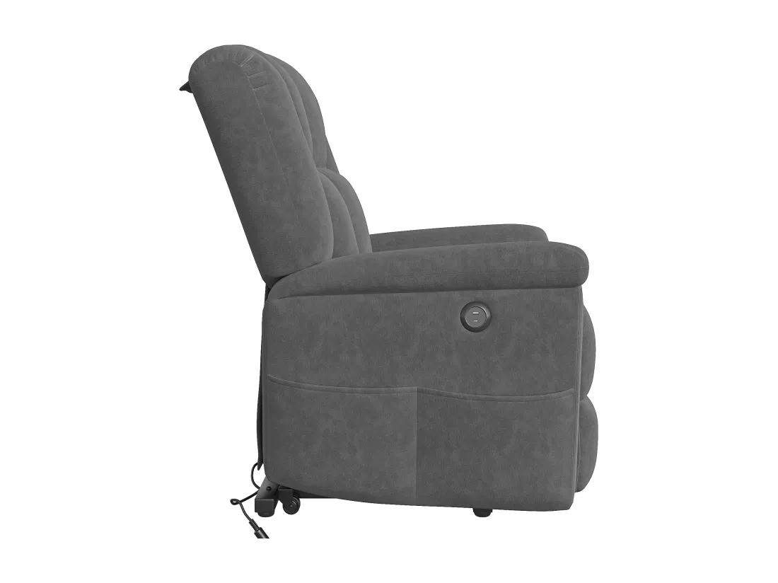 Fauteuil de massage électrique, massage lombaire 8 points + chauffage 2 points, port USB + TYPE C, velours, gris