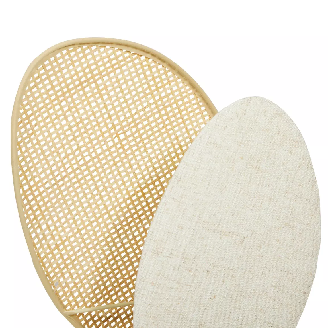Lampe à poser rotin et lin (H40 cm) Almeria Beige