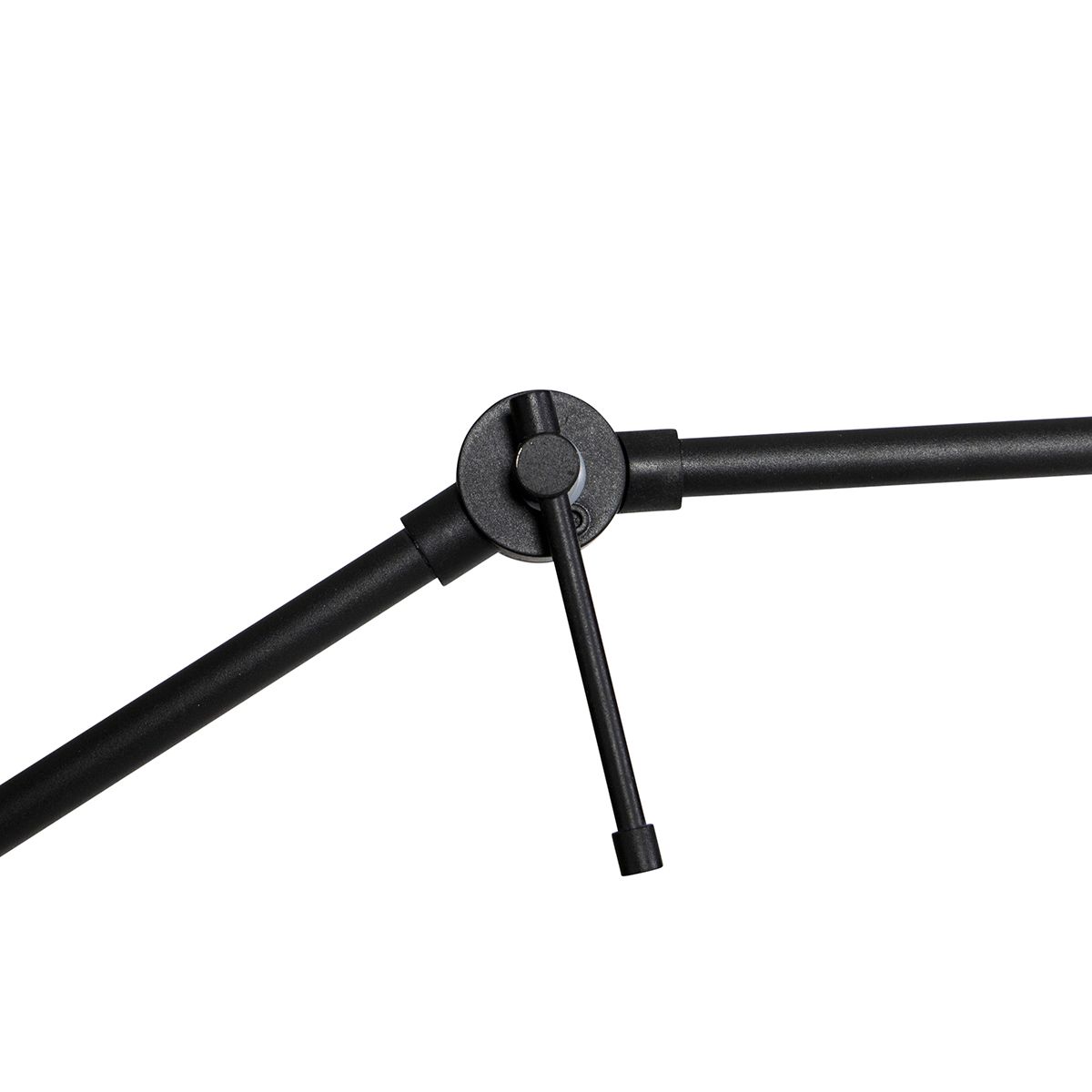 Vloerlamp zwart met kap lichtgrijs 50 cm verstelbaar - Editor