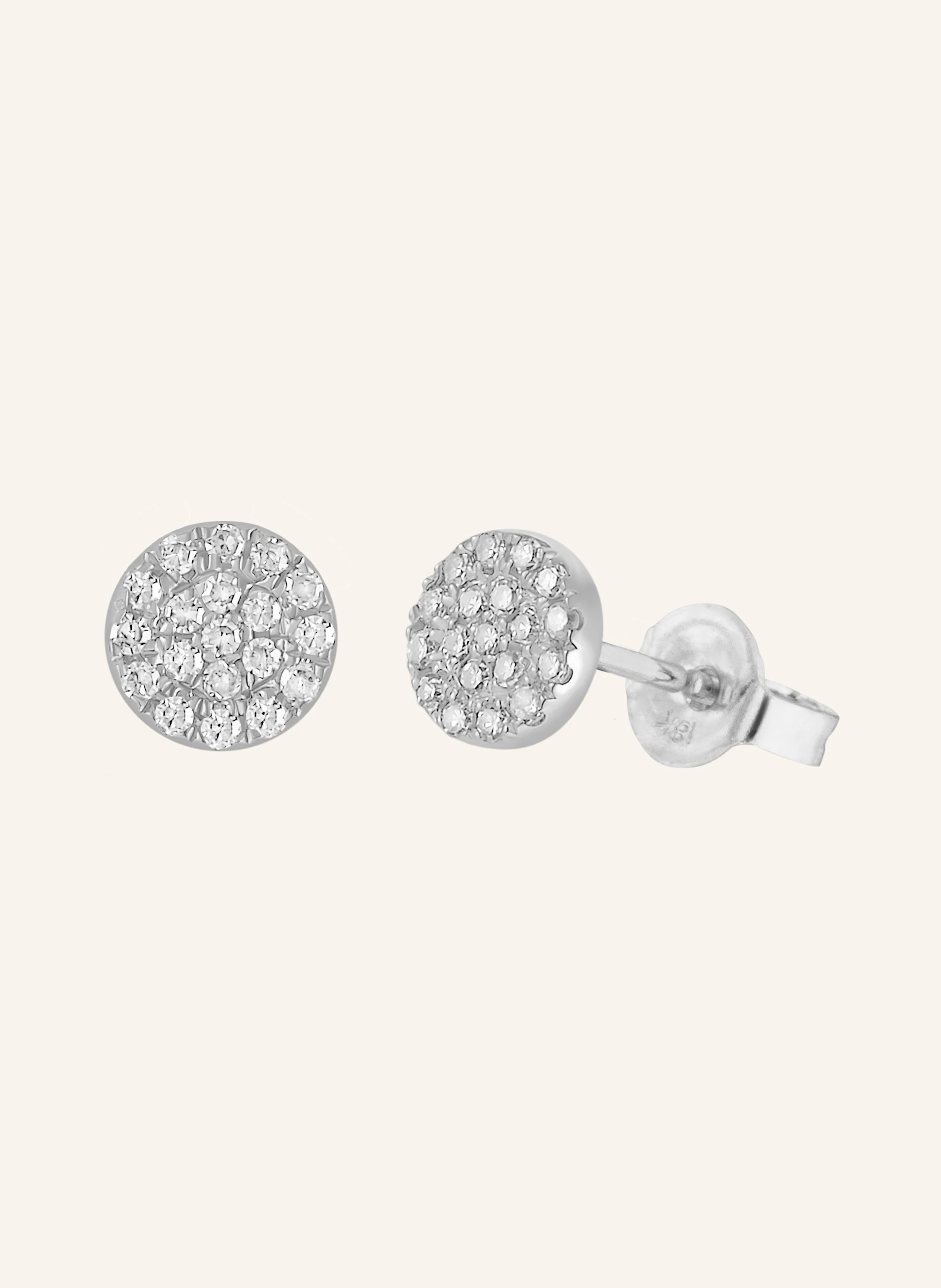 Leaf Ohrstecker PAVÉ aus 18 Karat Weißgold mit Diamanten