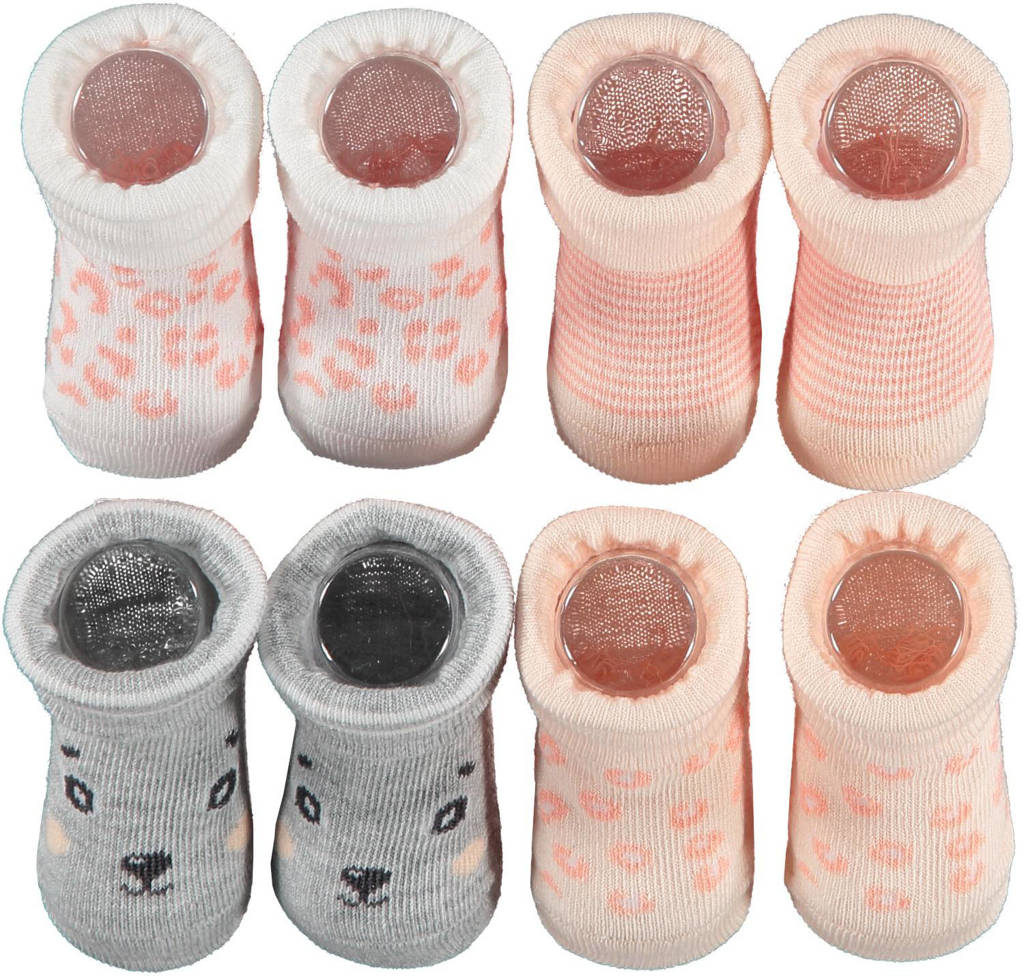 new born sokken - set van 4 in een geschenkset multi