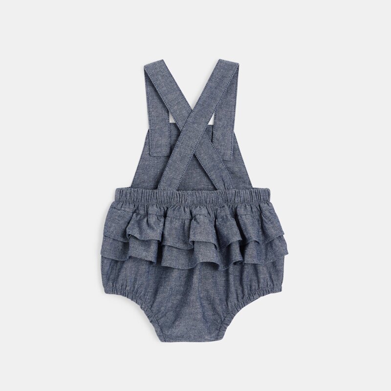 Ensemble t-shirt et salopette bébé fille bleue Absorba Bleu
