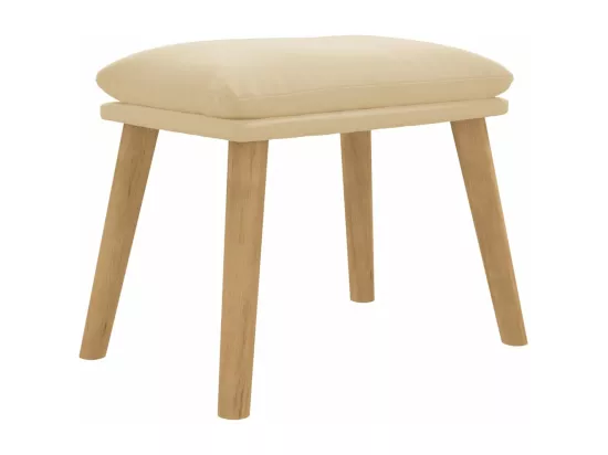 Repose-pied Blanc crème 45x29,5x35 cm Velours